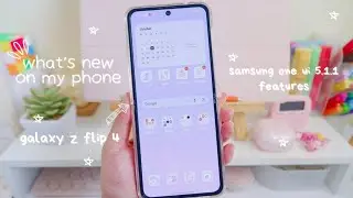what's new on my on my z flip 4 🥨 + samsung one ui 5.1.1 features | aesthetic purple theme 🍡
