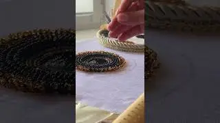 My morning embroidery process✨ Do you use this way of embroidery with beads?