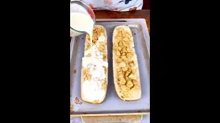 Chicken Alfredo stuffed into crispy bread