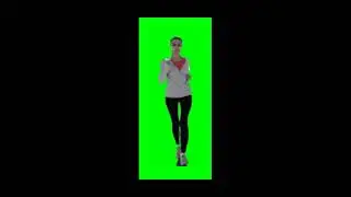 girl running green screen