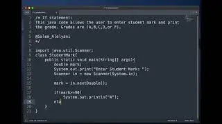Java 12: If statement Example مثال عملي للجملة الشرطية في الجافا