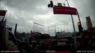 Minor mishap - car vs bike. Dashcam accident at Vellore