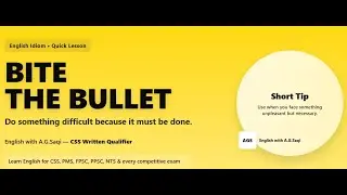 #BiteTheBullet#EnglishIdioms#EnglishLearning#SpokenEnglish#EnglishVocabulary#EnglishForEveryone