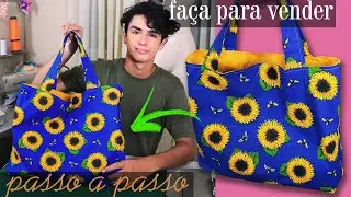 How to Make a Sunflower Ecobag [Easy Step by Step for Beginners - New Fabric Bag Model]