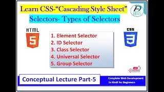 Selector &Types of Selectors in CSS Part-5||What are the different types of selector in CSS in Hindi
