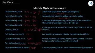 Identify Algebraic Expressions