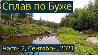 Одиночный сплав по Буже, Сентябрь 2021, часть 2/3 - Бобры, река-лабиринт, домик на острове