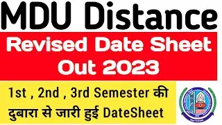Mdu distance Revised date sheet 2023 | Mdu DDE New Datesheet 2023 | Mdu PG 2nd Semester Datesheet