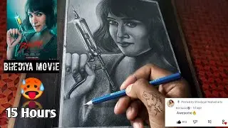Bhediya movie: Actress @KritiSanon  sketch|| 15 Hours drawing 🔥