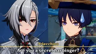 Arlecchino suspects Wanderer to be a Fatui Harbinger | Cutscene | Genshin Impact luna IV