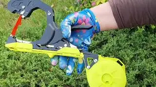 Садовый степлер для подвязки растений. Первые впечатления от работы с ним: розы, виноград, томаты.