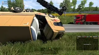 My first time playing ETS2 1.42 truckersMP convoy with friends | Funny Moments | Idiots On The Road.