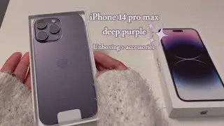 iPhone 14 pro max deep purple Unboxing | setup • accessories 🦕🤍