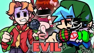 fnf corruption my take scared senpai vs evil bf and gf HOUR 2