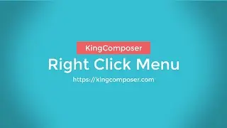 Right Click Menu on KingComposer page builder
