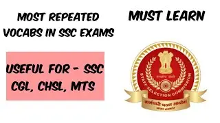 Most Repeated Vocabulary For SSC Examination || SSC CGL, SSC CHSL, SSC MTS, SSC Exams 2022