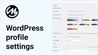 WordPress profile  settings