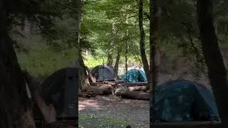 Разбили палатку на берегу реки Малая Лаба, маршрут номер 8. 