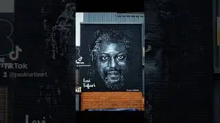 #LeviTafari unveiling his new #portrait #StreetArt #mural by #PaulCurtis Artwork in #Liverpool