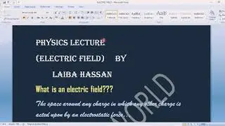 ELECTRIC FIELD ..