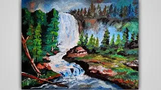 Easy Acrylic Painting for Beginners - Simple Acrylic Landscape Painting Tutorial - Step by Step