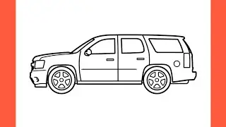 How to draw a CHEVROLET TAHOE easy / drawing chevy suburban 2007 suv car step by step