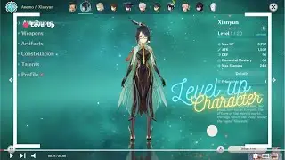 Leveling Up Liyue Character Xianyun to Max Level - Genshin Impact