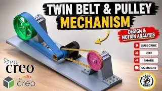 Belt And Pulley System | Belt Pulley Mechanism & Analysis | Belt Drive Mechanism | Creo Parametric