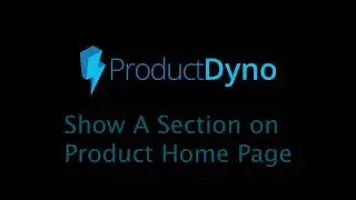 ProductDyno - Show A Section On Product Home Page