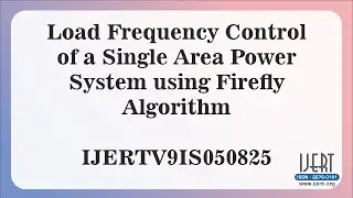 Load Frequency Control of a Single Area Power System using Firefly Algorithm