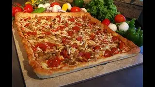 Готовим домашнюю пиццу🍕. Очень простое и вкусное тесто без дрожжей.(Homemade delicious pizza)