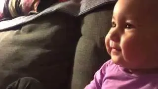 Little Baby Elli laughing at the bubbles