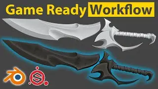 Sword Low-Poly Game Ready Modeling Workflow • Blender • Substance Painter • Concept  