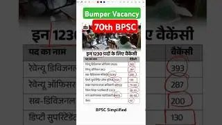70th BPSC Vacancy | BPSC Notification | BPSC Exam Date Out | #bpscsimplified #shorts