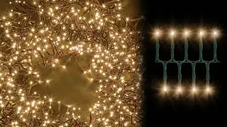 Cluster Warm White LED light with Timer -Green Cable