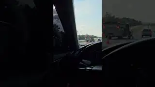 Police car accident with totaled truck front end