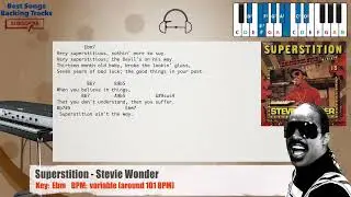 🎹 Superstition - Stevie Wonder Piano Backing Track with chords and lyrics