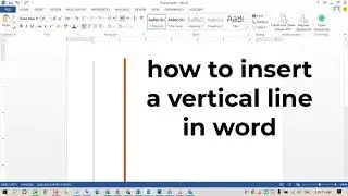 How to Insert a Vertical Line in Word