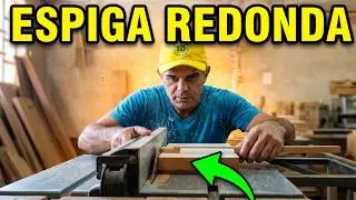 Como arredondar ESPIGA na serra de bancada #woodworking #wood #marcenaria