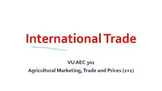 International Trade Concepts and Laws