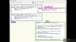 CS1B Java Tutorial 44 Object Oriented Programming OOP   Adding an Alternative Version of the addCour