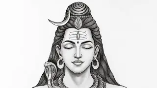 How to draw lord shiva face | Mahadev drawing | Mahashivratri drawing | Chitra | Drawing shiva