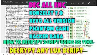 How To Decrypt Script Using Ss Tool Decrypt | Lua Script | Lua Script Decrypt  Kase Kare | Dec Lua