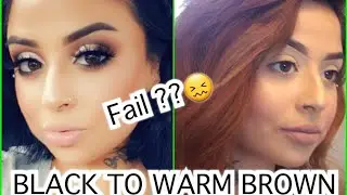 DYING MY BLACK HAIR INTO A WARM GOLDEN BROWN AT HOME!!
