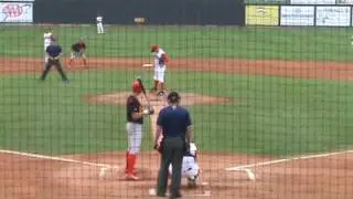 Alex Wilson paints the outside corner for a K