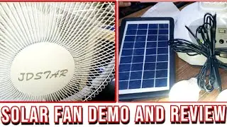 SOLAR FAN 12 inches GD-8019 UNBOXING AND REVIEW