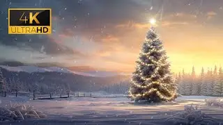 Relaxing Winter Scene | Calming 432 Hz Tone and Piano Music |  ASMR Wind, Snow and Chimes