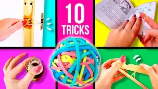 TOP 10 RUBBER BAND Life hacks 🤓 Super EASY tricks with RUBBER BANDS