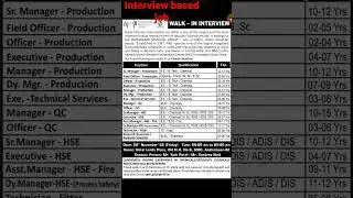 Walk-in-interview job vacancy #recruitment #interview #engineer #supervisor #safetyofficerjobs