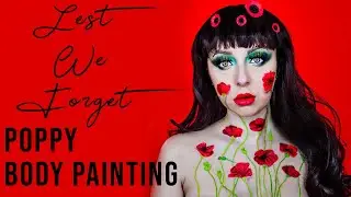 POPPY BODY PAINT MAKEUP LOOK ❤️ | BROOKE ELLIS ✨